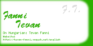 fanni tevan business card